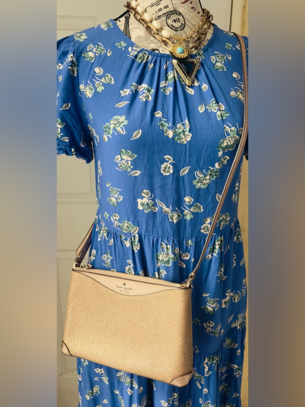 kate spade New York Rose Gold Glitter Crossbody
